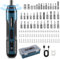105 in 1 Electric Screwdrivers Cordless, 3.6V Rechargeable Portable Repair Tools Kit, Drill Screwdriver Bits Set, Adjustable Torque Electric Screwdriver Set, for Daily Home DIY Light Industrial Use