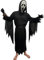 ELINA Gruseliges Geistergesicht Scream Cosplay Kostüm Halloween Karneval Costume mit Blutig Plastik Spielzeugmesser und Latex Maske