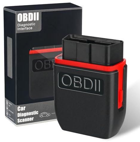 smtfcty OBD2 Bluetooth Diagnosegerät Scanner Code Leser für iPhone iOS Android Windows iPad,Auto Diagnosegerät OBD Adapter für Fahrzeuge Überprüfung der Motorlichter, Stabil und Schnell
