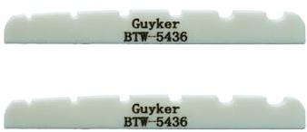 Guyker - Tuerca de hueso para guitarra baja, 6 cuerdas de fondo plano preranurado, accesorios de piezas de repuesto para PB JB Precision Bass Jazz Bass Juego de 2 blancos, 54 x 3.5 x 6 mm, BTW-5436