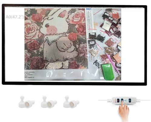 A0 LED Leuchtpad | Ultradünnes Dimmbares Zeichenbrett für Künstler & Designer | A1 Flimmerfreie Lichtbox zum Skizzieren & Nachzeichnen | Hohe Helligkeit & Einstellbare Helligkeit