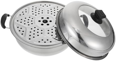 Didiseaon Stainless Steamer Induction Cooker Gas Stove Compatible Multi-Purpose Pot for Home Stockpot