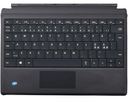 SIMPLETEK - Tastiera wireless - Compatibile con Microsoft Surface Pro (1725) | Layout Nordico (NO/DK/SWE), Retroilluminata, Nera (Ricondizionato)
