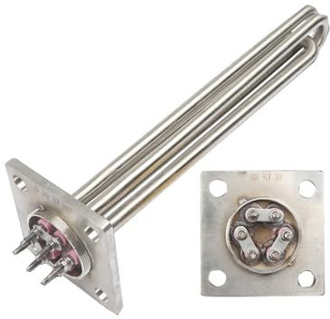 AYRTEGI VNJUGF 100mm Square Flange 220V/380V Stainless Steel Electric Tank Boiler Heater Water Heating Element 6kw/9kw/12kw wanglan(380V_6KW 300MM)