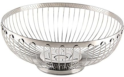 NOLITOY Cestino Frutta in Acciaio Multifunzionale Design Traforato Antiscivolo Contenitore Grande Per Verdure Snack e Frutta Naturale