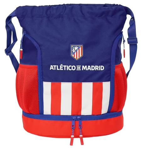 safta ATLÉTICO DE MADRID Rucksack, ideal für Kinder verschiedener Altersgruppen, bequem und vielseitig, Qualität und Widerstandsfähigkeit, 34 x 15 x 43 cm, Rot/Blau/Weiß, M, Casual