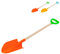 Acan Tradineur - Pala de Playa Grande de plástico con Mango de Madera, Juguete Infantil para Jugar en la Arena, Parque, jardín, Regalo para niños - 78 cm - Color Aleatorio