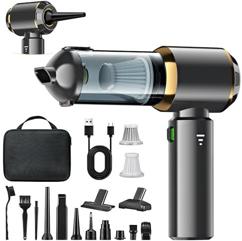 Antifnuo Handstaubsauger, Handstaubsauger Akku 4-in-1, 25000PA Handstaubsauger Akku Testsieger, 3-Gang Mini Staubsauger, 220000 U/min Autostaubsauger Bürstenloser Motor für Büro Genutzt, Haus, Küche