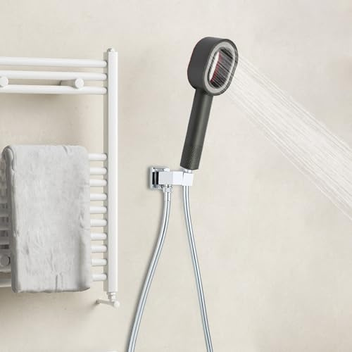 Pommeau de douche avec filtre, brosse et tête éponge 2 en 1, filtre à eau au charbon actif, élimine le calcaire et les polluants, douchette économe en eau avec 200 buses avec tête interchangeable pour