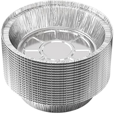 Air Fryer Filters 24 cm Aluminium Foil 50 Pieces Non-Stick Liner for Air Fryer, Steam Cookers, Bread, Oven, Meat and Vegetable Preparation