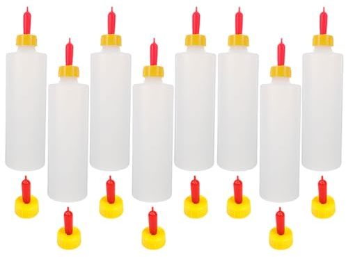 IMIKEYA 8pcs Lamb Feeding Bottles Calf Milk Bottles with Pacifiers Animal Feeding Milk Containers for Livestock Newborn Nursing