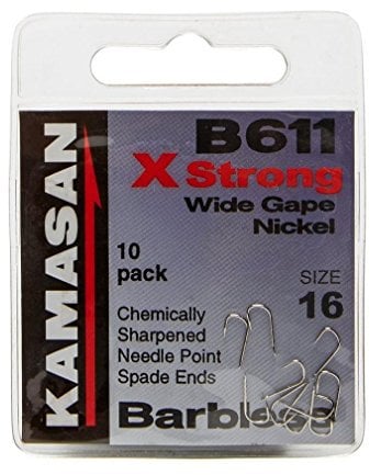 KAMASAN B611 Spade Fishing Hooks - Size 16, One Size
