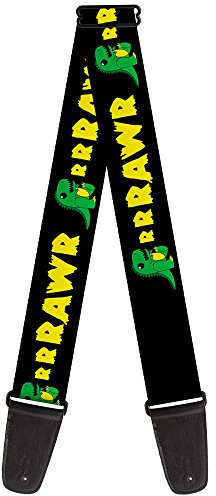 Buckle-Down Gitarrengurt RRRAWR Dinosaurier Schwarz/Grün/Gelb GS-W31825