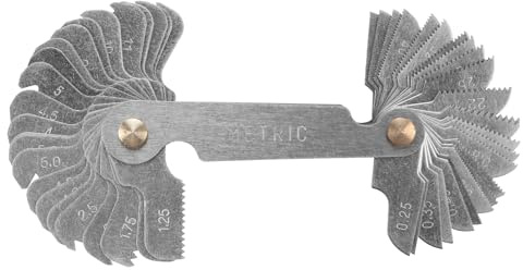 Performance Tool W8655 Combination Thread Pitch Gauge - Standard and Metric, 60 Degree Angle, Quality Construction for Accurate Readings.