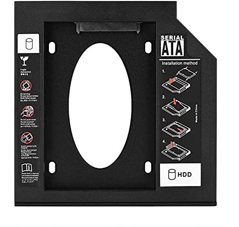 VBESTLIFE 2.5 Pulgadas 2 nd HDD Hard Drive Caddy HDD/SSD SATA Enclosure Disco Duro Adaptador DVD óptico para Laptop