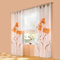HongYa 1er-Pack Voile Gardine Transparenter Vorhang Schlaufenschal mit Florales Muster H/B 245/150 cm Orange