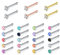 Zolure 22 Gauge 7mm Nasenstecker Edelstahl Nasenpiercings Nasenring Kristall Piercing Schmuck (G Stil)