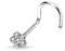 beyoutifulthings Nasen-Piercing KRISTALL Blume Nasen-Ring Nasen-Stecker Spirale Chirurgenstahl Silber Clear Stab 1/8mm Stein 4mm