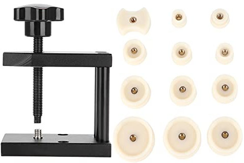 Uhrenpresse Einpresswerkzeug, Uhr Presse Uhr Einpresswerkzeug, Rückseite Gehäuseabdeckung, Druckwerkzeug Druckplatten, Uhrenart der Schraube, Glas, 12 Matrizen, für Werkzeug des Reparaturset