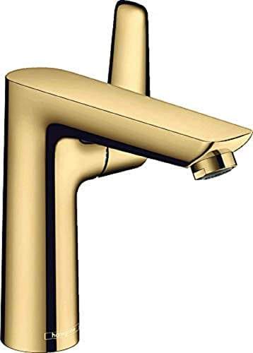 hansgrohe Wasserhahn Talis E (wassersparende Armatur mit Auslauf Höhe 150mm und Zugstangen-Ablaufgarnitur) Polished Gold Optik