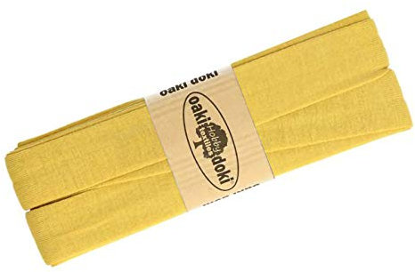 Schrägband Jersey 3m Breite 20mm Oaki Doki Tricot de Luxe Einfassband elastisch über 80 Farben, Farbe:maisgelb