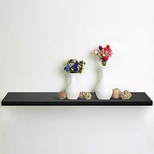 Floordirekt - Bücherregal Wand - Wandregal 60 x 23 x 4 cm, Schwarz | Matt- Regal Wand - Schweberegal - Hängeregal - Regalbrett - Küchenregal - Bücherregal Kinder - Deko Wohnzimmer - Stockholm
