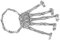 Skeleton Hand Armband Legierung Geist Klaue Bangle Übertreiben Gothic Finger Ring Cosplay Kostüm für Männer Frauen (Silber)