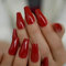 A N K 24 pieces Long Coffin Bellarine Tapered full coverage glossy false Nails, Fake Arcylic press on nails hand manicure for women and girls (red)