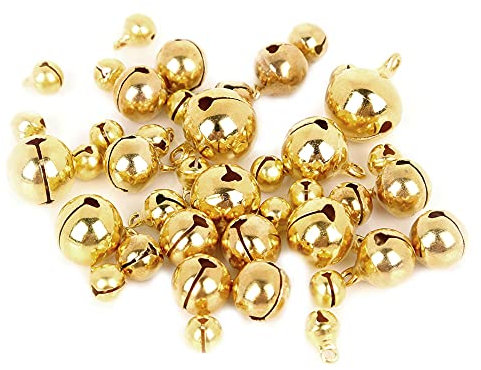 100 Stück Golden Metallglöckchen,Glöckchen Schellen aus Eisen mit Öse,Weihnachten Hochzeit Dekor Anhänger Bells für DIY Basteln Schmuckherstellung Haustier Wind Glockenspiel Weihnachtendeko,14mm