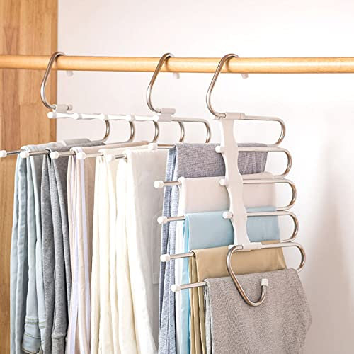 Azeroth Lot de 4 cintres en acier inoxydable de type S pour pantalons, jeans, jupes, écharpes