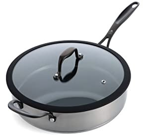 BK Ceramic Black Schmorpfanne 28cm/3.5 Liter, Edelstahl, gesunde keramische Antihaftbeschichtung, PFAS-frei, spülmaschinengeeignet, backofenfest, induktionsgeeignet, Schwarz