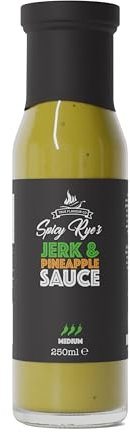 Spicy Rye's Jerk & Pineapple Sauce 250ml - Smooth, Smokey and Tangy Caribbean Hot Sauce Made with Pineapple, Jerk Seasoning and Scotch Bonnet Peppers