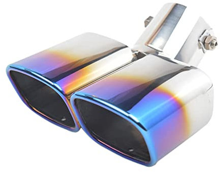 Ekakashop auto Doppelauspuffrohr Dual Auspuff Endrohre Dual Edelstahl Auspuffblende Doppelrohr Auspuff Endrohr Schalldämpfer Endstück