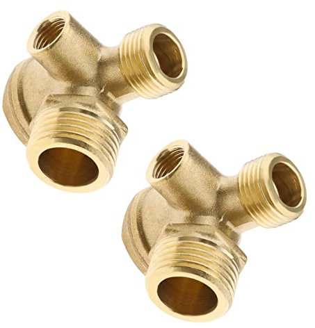 Create idea 2 Stücke Luftkompressor Rückschlagventil 3-Wege Messing Rückschlagventil Werkzeug für Schlauchverbindung Luftdruckbehälter Innengewinde 10 mm