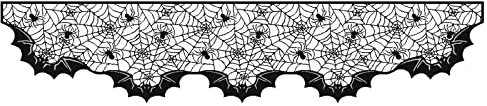 Yuemei Lattenrost Halterung Für Kinderbett Halloween Dekoration Festival Spitze Tischflagge Kamin Tuch Kamin Dekoration Anhänger (Black, One Size)