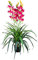 Decovego Künstliche Orchidee Kunstpflanze Künstliche Pflanze 100 cm Pink Rosa Kunstblume Innendekoration Kunst Pflanze wie echt im Topf