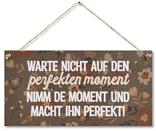 CARISPIBET Warte nicht auf den Heimdekoration inspirierende Deko Schilder Türschilder Wanddekoration 15x30cm