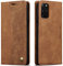 QLTYPRI Hülle für Samsung Galaxy S20 Plus, Vintage Dünne Handyhülle mit Kartenfach Slot Ständer PU Ledertasche Klapphülle TPU Bumper Flip Schutzhülle Kompatibel mit Samsung Galaxy S20 Plus - Braun