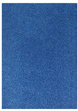 Glitzer Moosgummi Platte - DIN A4 - BLAU - 1 Bogen