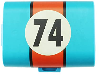 PhiluMo Lunchbox Race - blau - Brotdose für Kinder - für Jungen & Mädchen - 16 x 12 x 10 cm