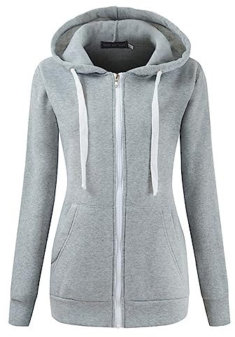 Kapuzenpullover Damen Hoodie Sweatshirt Hoody Pullover Langarmshirt Leicht Kapuzenjacke Sweatjacke mit Reißverschluss Taschen Outdoor Fitness Sportjacke Teenager Mädchen Laufjacke für Herbst Winter