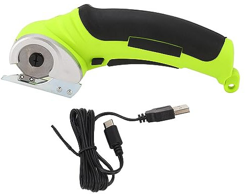 Ciseaux électriques sans Fil 240 Tr/min Vitesse Coupe-Tissu Portable 240 Tr/min Outil Rechargeable pour Tapis éponge Scrapbook Papier Artisanat Tapis Cuir Tissu (Vert clair)