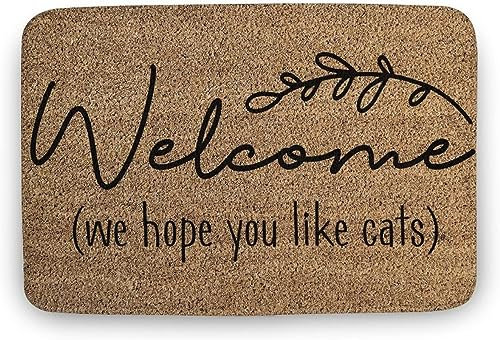 New Welcome,Hope You Like Cats Doormat. Welcome Door Mat Design Download.Home Decor Floor Mat Designs.Indoor Doormat,Front Back Door Mat 30x18 Inch