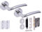 HANDLEZONE® Neemo Door Handles on Rose 3 Lever Lock Pack with Ball Bearing Hinges - Dual Finish Polished/Satin Chrome