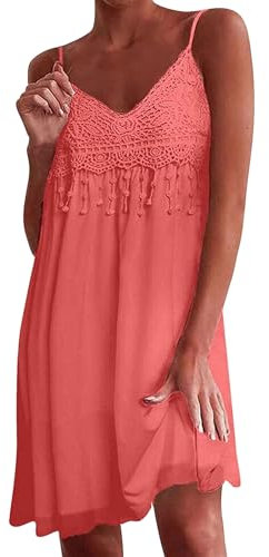 Zeagoo Robe Tunique pour Femme - Robe de Plage - Robes d'été - Rose M