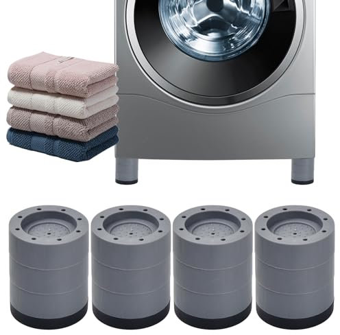 4 Pcs Patin Anti Vibrations Lave Linge Universel, Pied Caoutchouc Antidérapant, Tapis Anti-vibration Machine à Laver Coussinets, Amortisseurs Antivibration pour Machines à Laver et Sèche-Linge (8cm)