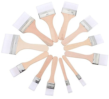 STOBOK 12stücke Holzgriff Nylon Malpinsel Für Junge Mädchen Professionelle Farbpinsel Für Malerei Und Zeichnung Flachfarbige Kindermalpinsel