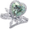Whoiy Frauen Ring Weisgold, Echt Gold Verlobungsringe 18K Elegant Ehering Trauring 750 Damenring 3ct Edelstein Gr. 48 (15.3)