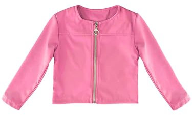JOPHY & CO. Giacchetta Coprispalle Bambina Ecopelle a Maniche Lunghe (cod. 3071) (6 Anni, Fucsia Zip)