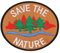 Save the Nature Braun Aufnäher zum aufbügeln oder aufnähen Bügelbild Aufbügler für Kleidung gestickter Bügelpatch Applikation Wald Natur Umweltschutz Patch Größe 7,9 x 6,7 cm